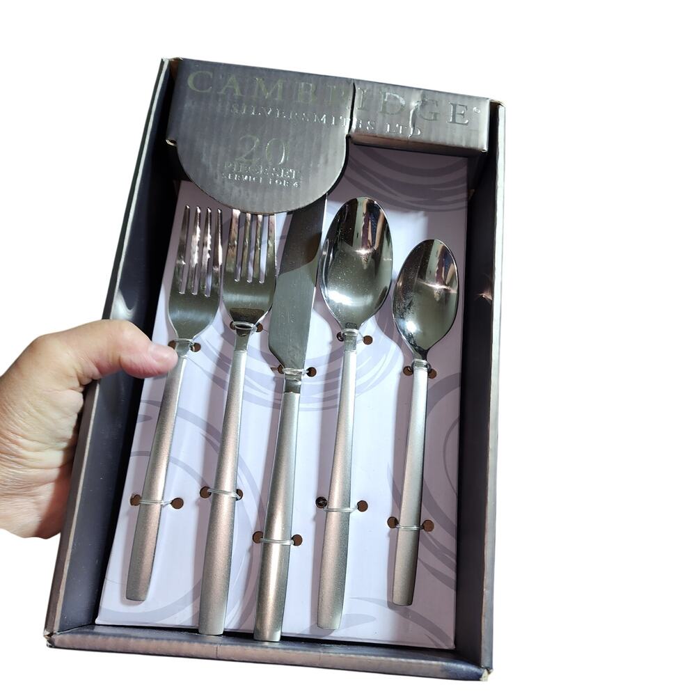 CAMBRIDGE SILVERSMITHS LTD NWT BROGAN SAND 20 PIECE SERVICE FOR 4 FLATWARE SET